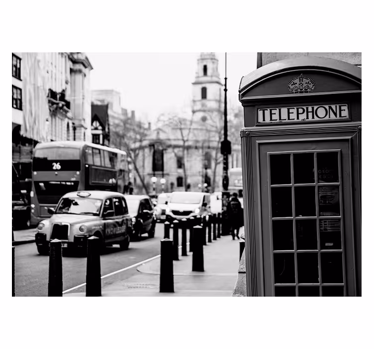 Svart og hvitt london fototapet - Tenstickers