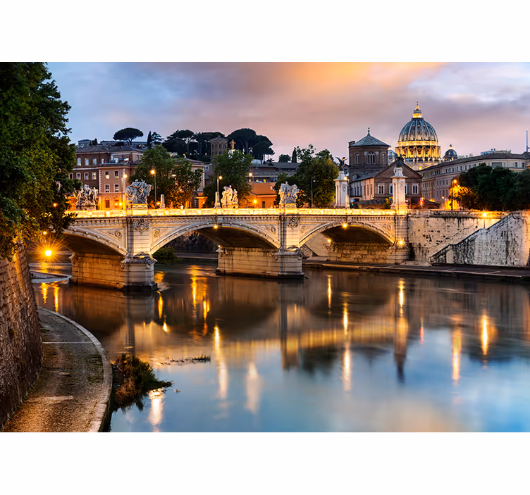 Utsikt over roma fra tevere fototapet - Tenstickers