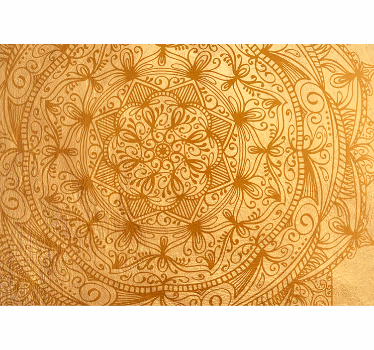 Fantastisk gylden mandala fotomural - Tenstickers