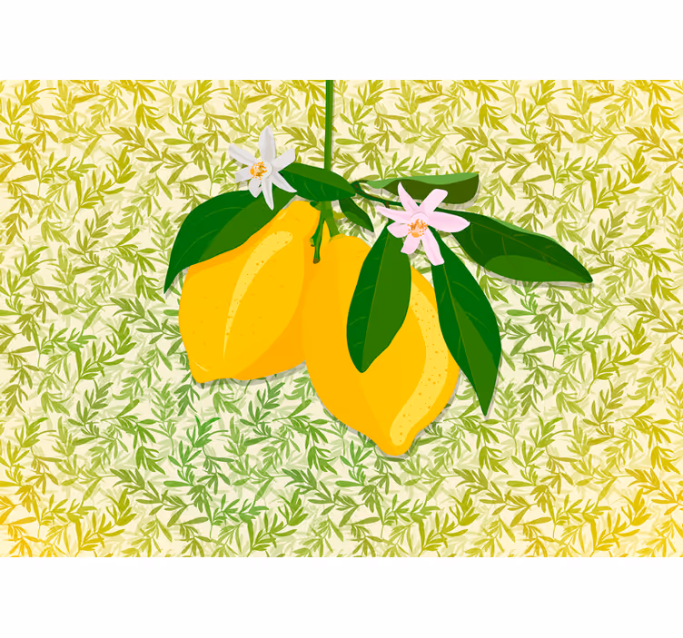 Sitron tre blomst veggmaleri - Tenstickers
