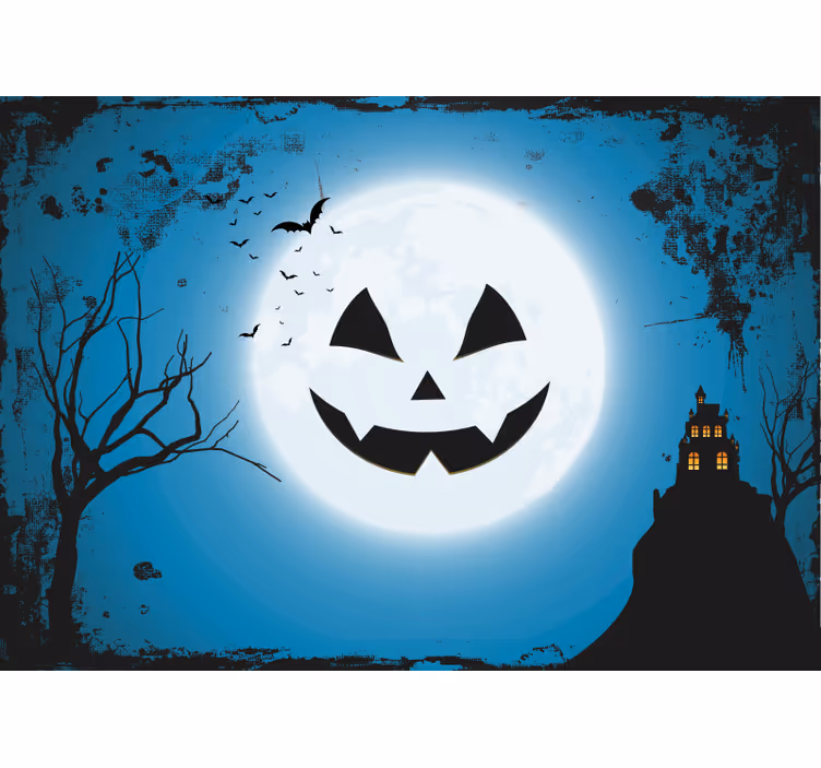 Skummelt gresskarglis Halloween fototapet - Tenstickers