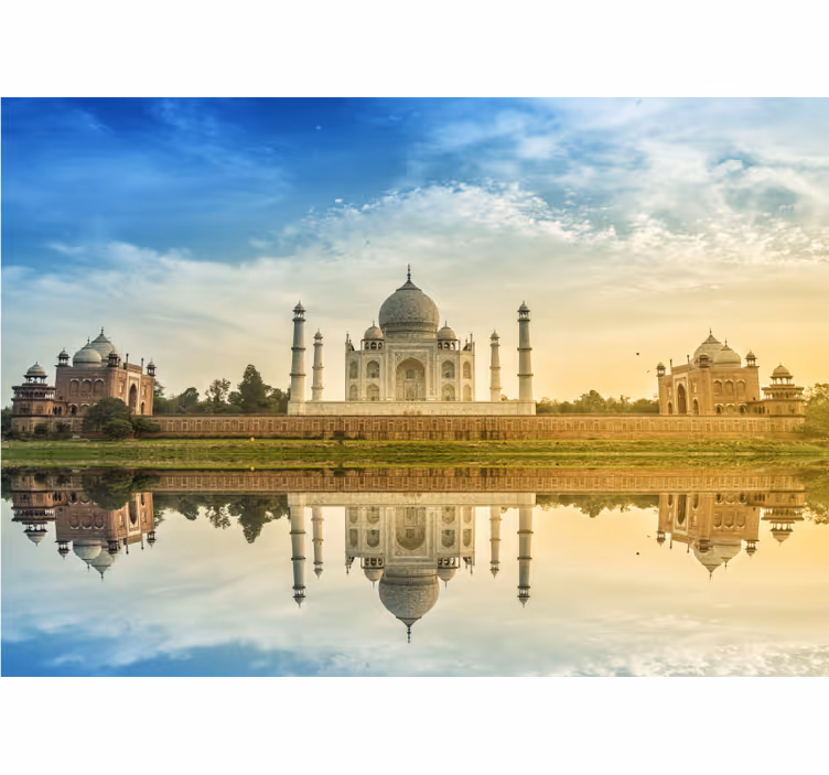 Fototapet byer taj mahal speilbilde - Tenstickers