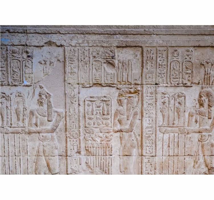 Egyptiske figurer stue veggmaleri - Tenstickers