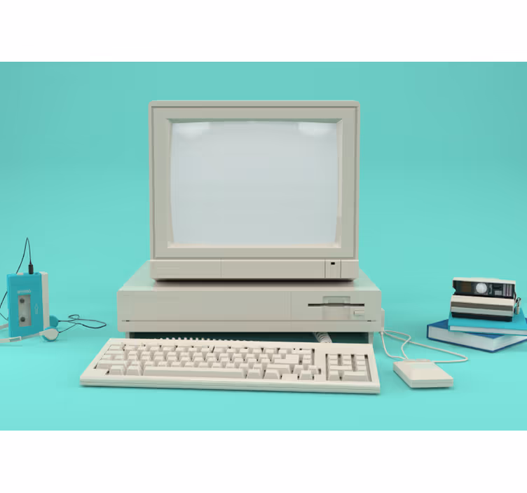 Gammel pc vintage veggmaleri - Tenstickers