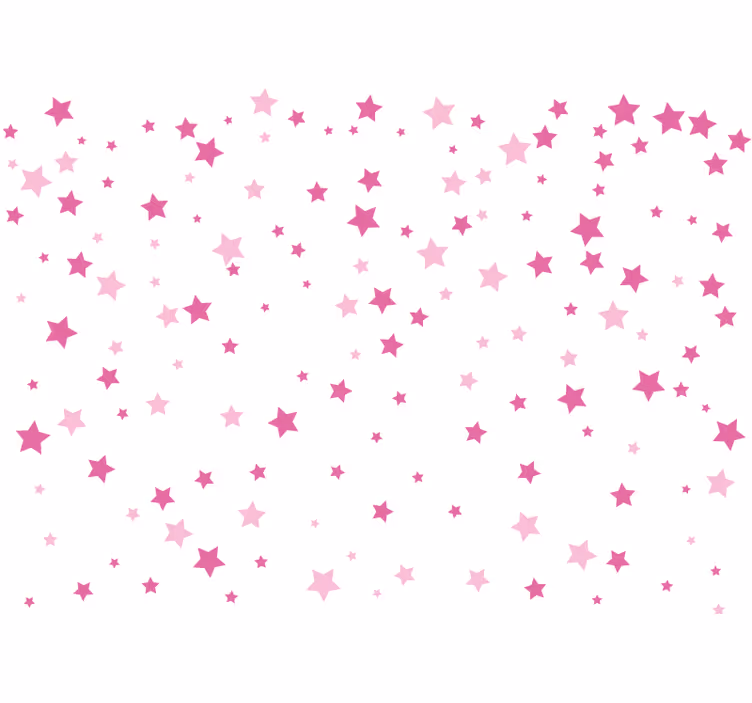 Rosa fallende stjerner barnehage fototapet - Tenstickers