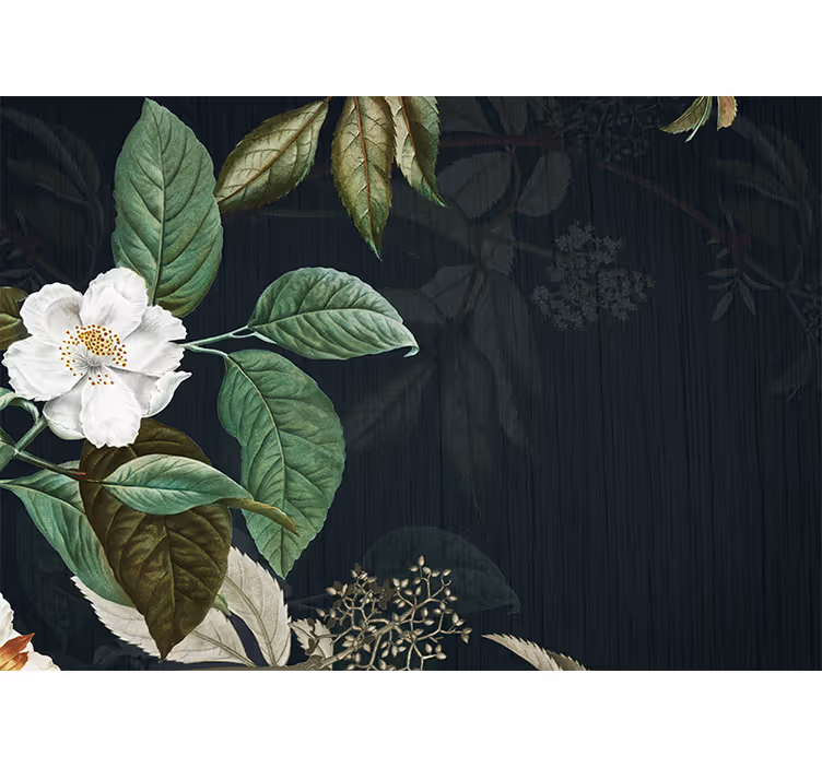 Grønn blomster bakgrunn stue fototapet - Tenstickers