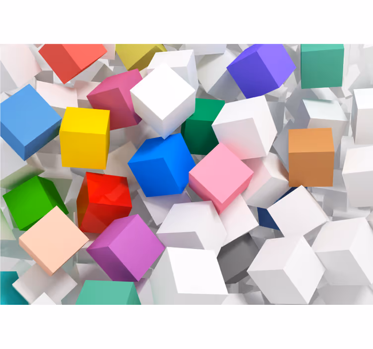 Fototapet abstrakt fargerike geometriske former - Tenstickers