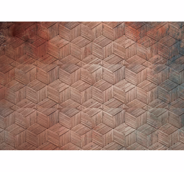 Geometrisk tremønster Fototapet andre teksturer og mønstre - Tenstickers