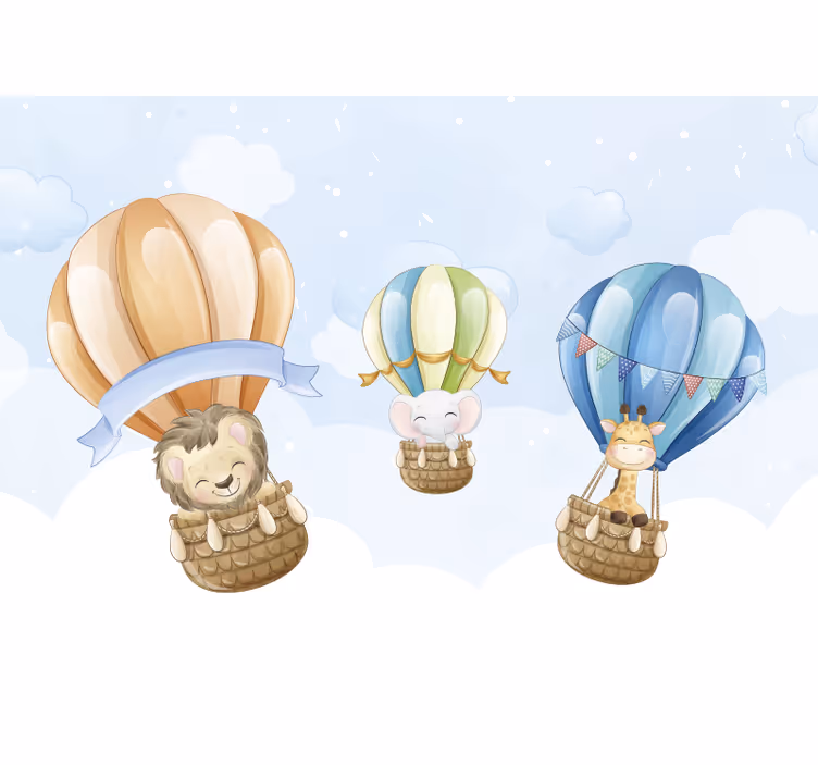 Baloon søte dyr stue fototapet - Tenstickers