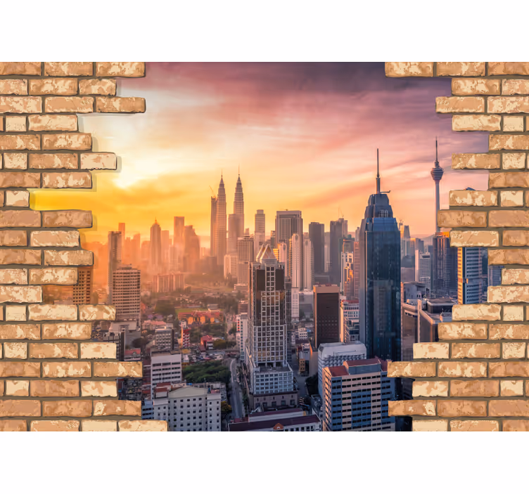 Fototapet byer kuala lumpur skyline - Tenstickers