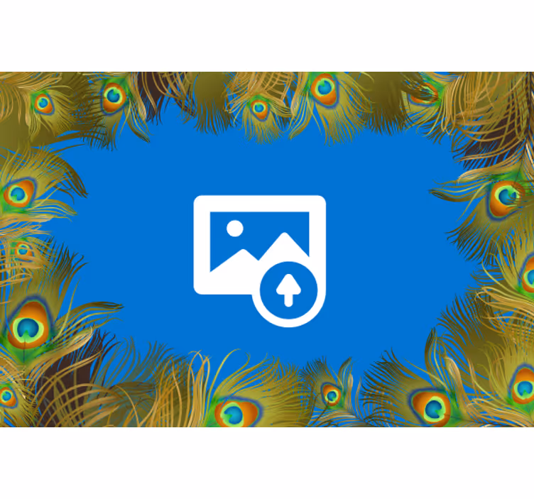 Påfuglfjæromringning Fototapet andre teksturer og mønstre - Tenstickers