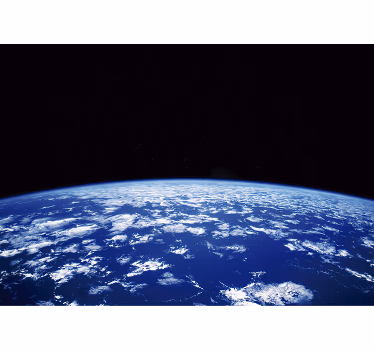 Planeten sett fra bane fototapet verdensrommet - Tenstickers