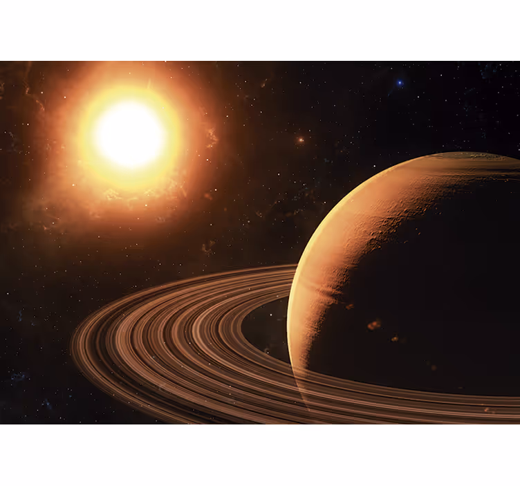 3d verdensrommet og saturn 3d fototapet - Tenstickers