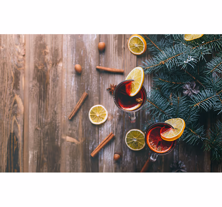 Mulled wine presentasjon jul fototapet - Tenstickers