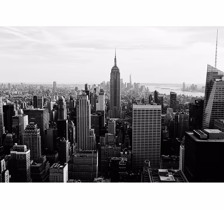 Manhattan fra air svart-hvitt fototapet - Tenstickers