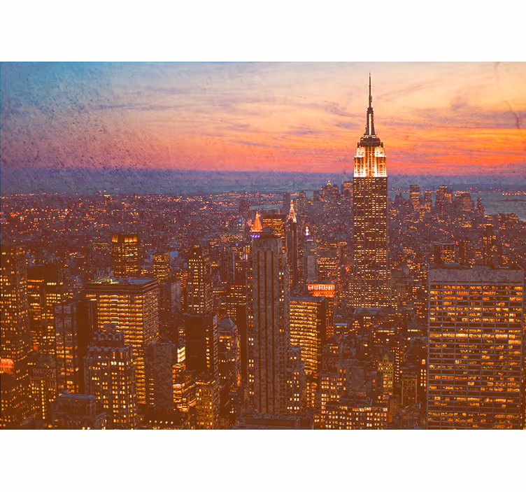Solnedgang i empire state fototapet byer - Tenstickers