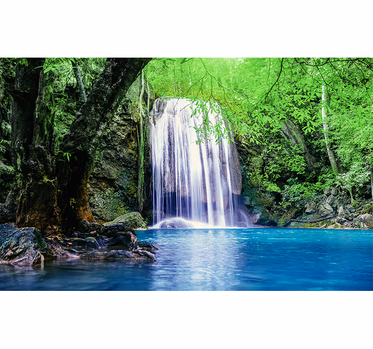 Fototapet natur rolig fossefallslandskap - Tenstickers