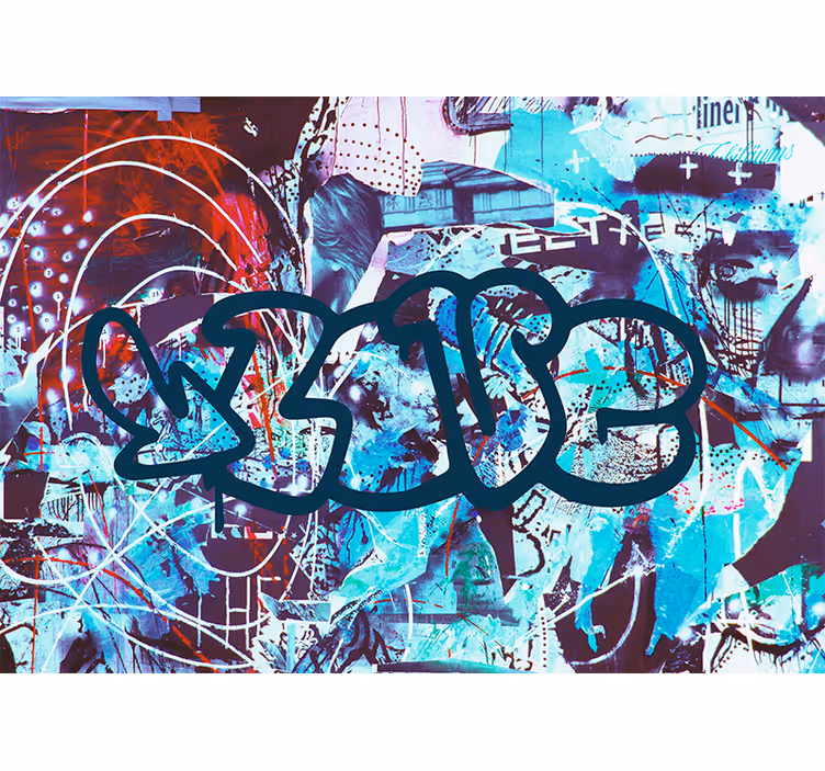 Urban graffiti med tekst setning fototapet - Tenstickers