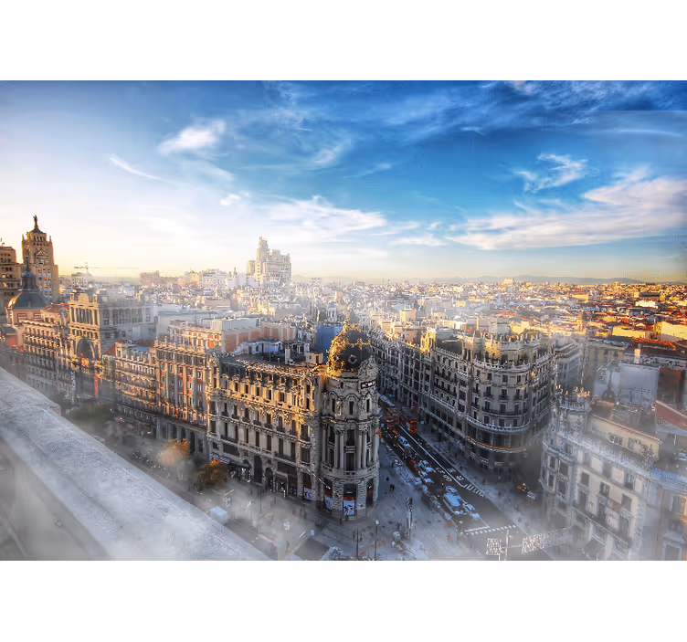 Fototapet madrid bybilde utsikt - Tenstickers
