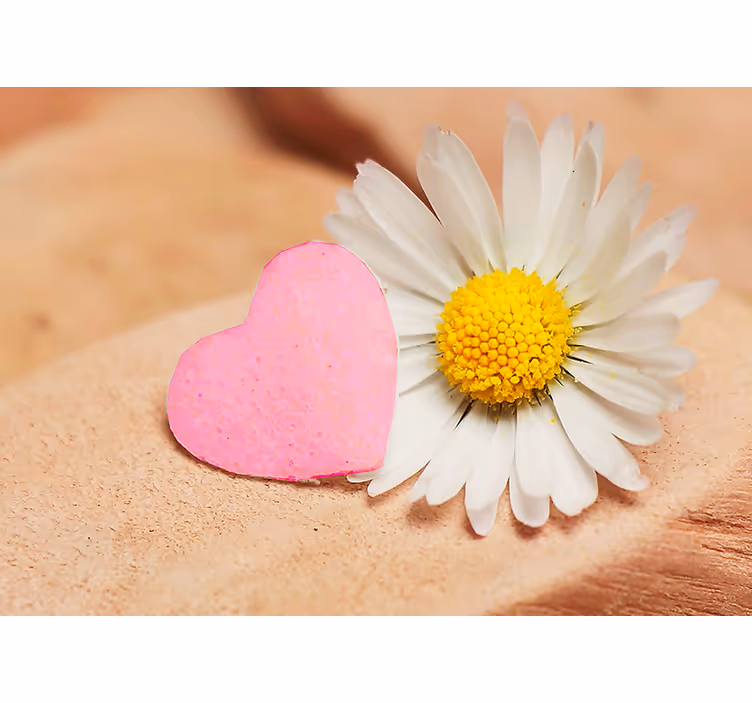 Hjerteblomst blomstre fototapet kjærlighet - Tenstickers