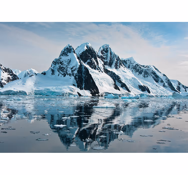 Fototapet fjell majestetiske frosttopper - Tenstickers