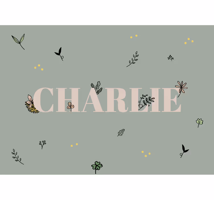 Floral navn design fototapet spedbarn - Tenstickers