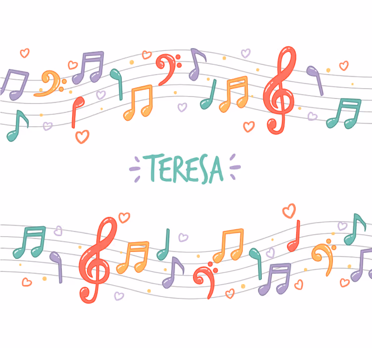 Fototapet musikk musikalske noter melodi - Tenstickers