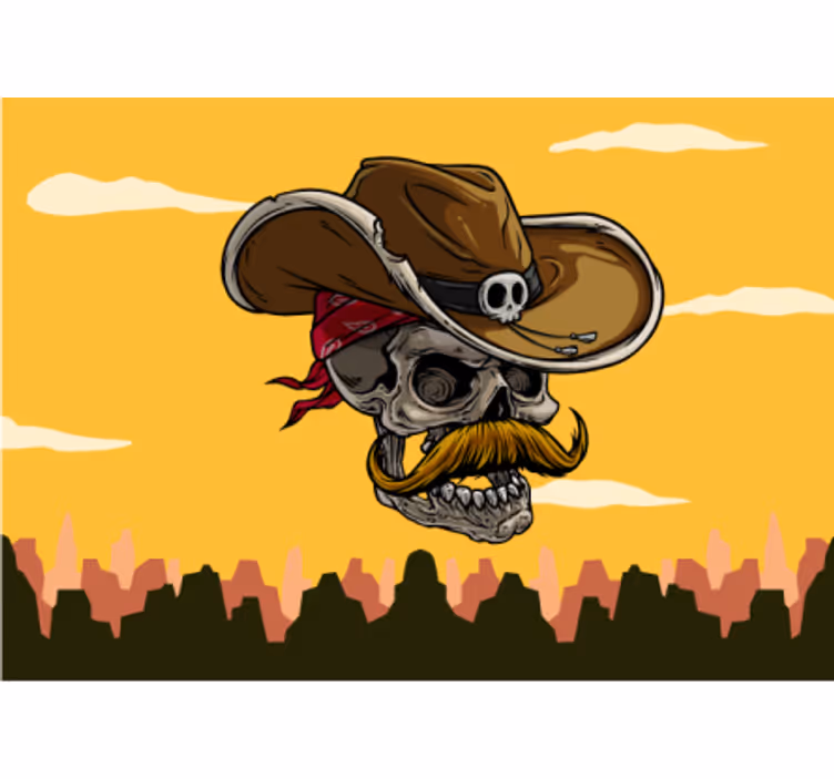 Cowboyhodeskalledesign fototapet urban kunst - Tenstickers