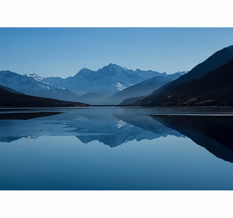 Fototapet fjell rolige fjellrefleksjoner - Tenstickers