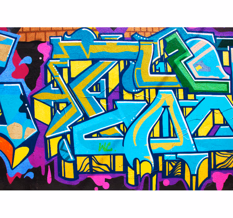 Fargerik graffiti urban kunst fototapet - Tenstickers