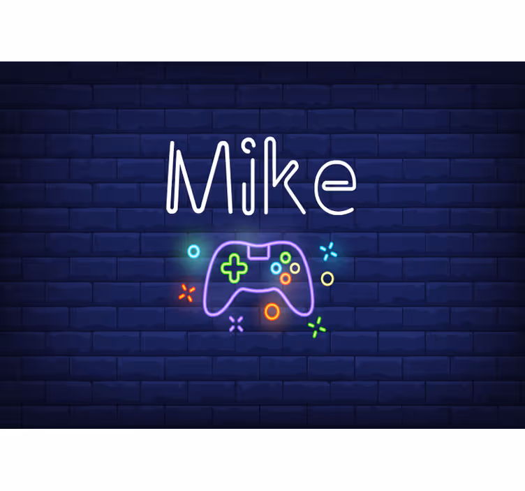 Tilpasset navn fargerik playstation fototapet - Tenstickers