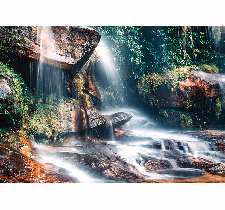 Rolig fosslandskap fototapet natur - Tenstickers