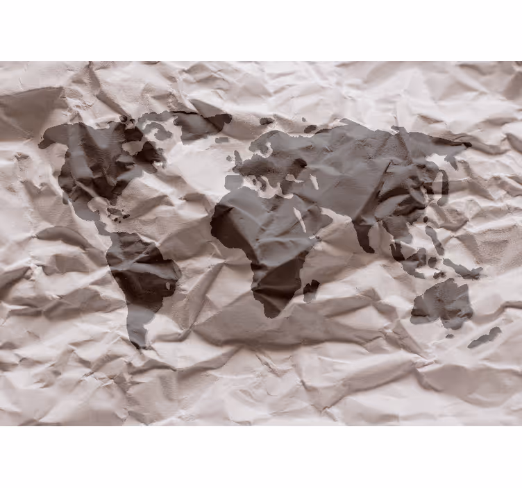 Geografisk verdensomriss fototapet verdenskart - Tenstickers