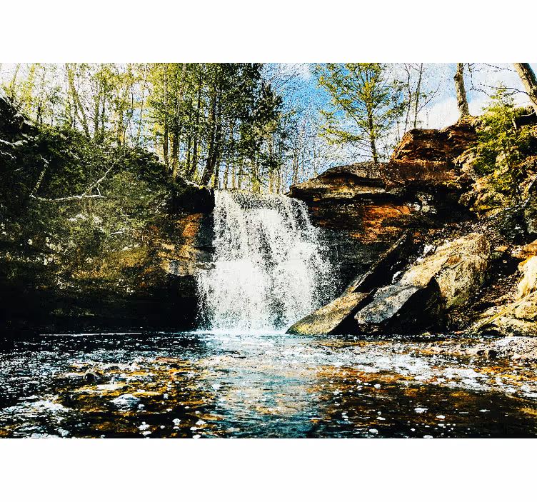 Rolig fossescene Fototapet foss - Tenstickers