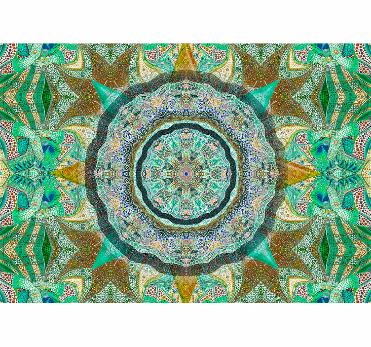 Emerald fantasy mandala fototapet - Tenstickers