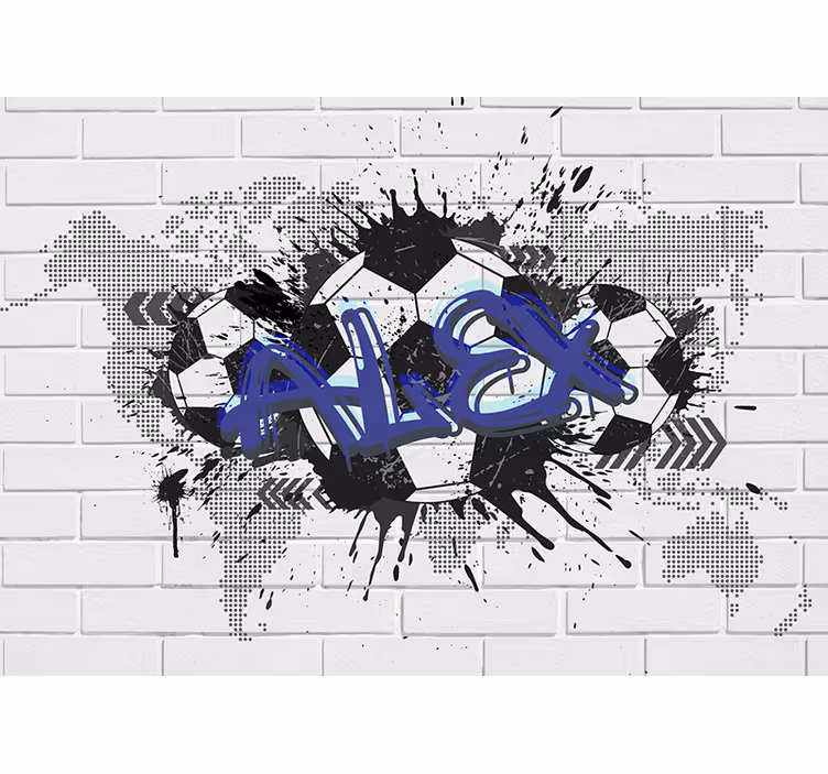 Fotball graffiti urban kunst fototapet - Tenstickers