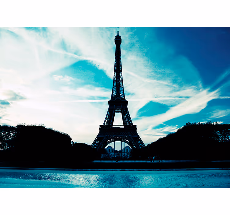 Eiffeltårnets omriss fototapet Paris - Tenstickers