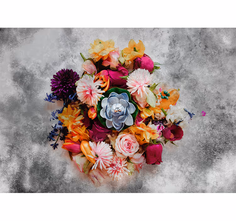 Fargerikt blomsterarrangement fototapet blomster - Tenstickers