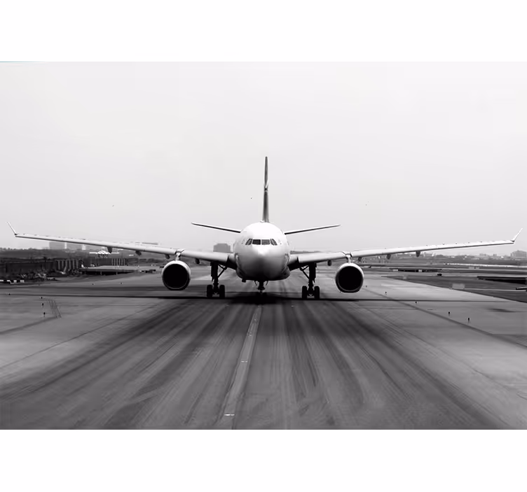 Utsikt over rullebanen til et fly fototapet kjøretøy - Tenstickers