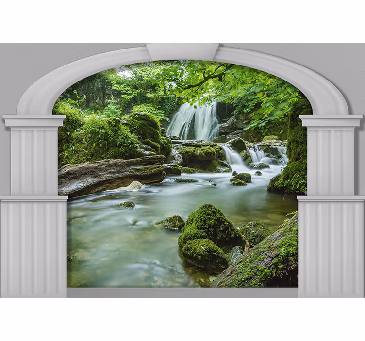 Fototapet natur stille fossefall scene - Tenstickers