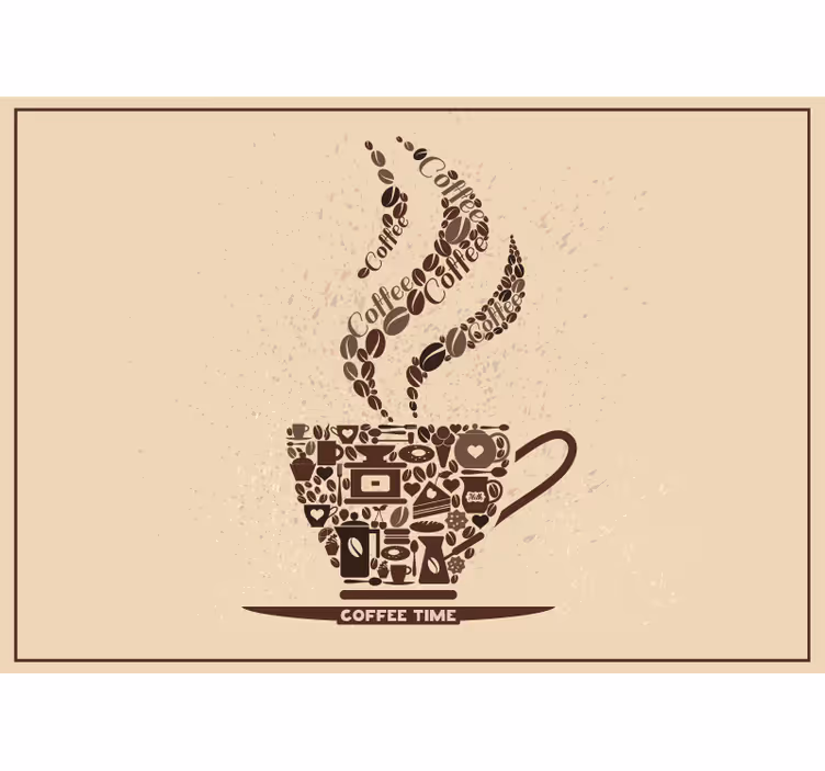 Kaffetid-frase fototapet sagn - Tenstickers