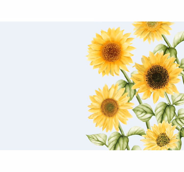Utstilling av solsikkeblomster fototapet blomster - Tenstickers