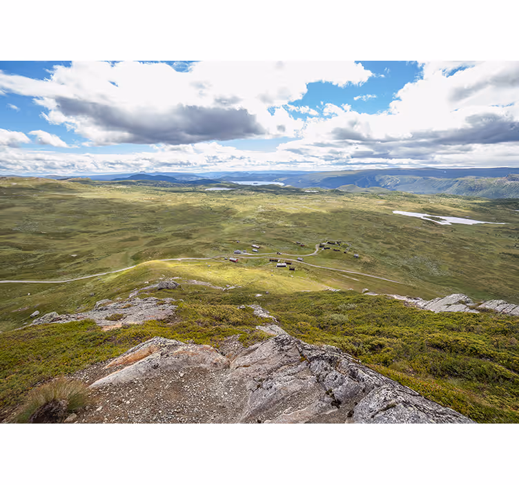 Norsk grønt landskap fototapet natur - Tenstickers