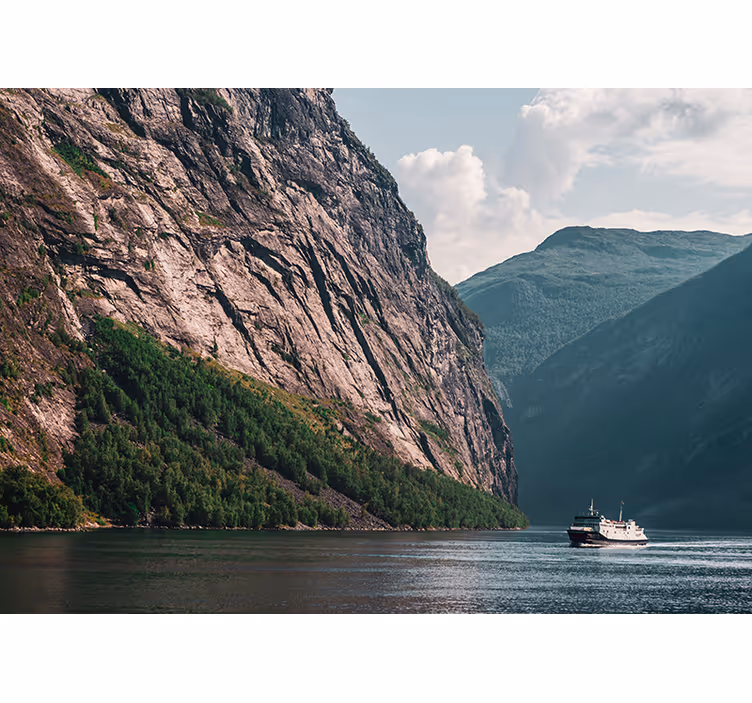 Fototapet landskap majestetisk fjordscene - Tenstickers