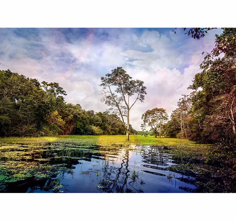 Fototapet landskap rolig naturscene - Tenstickers