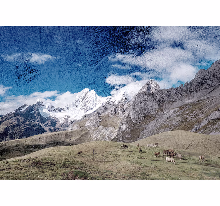 Majestetisk fjellkjede fototapet landskap - Tenstickers