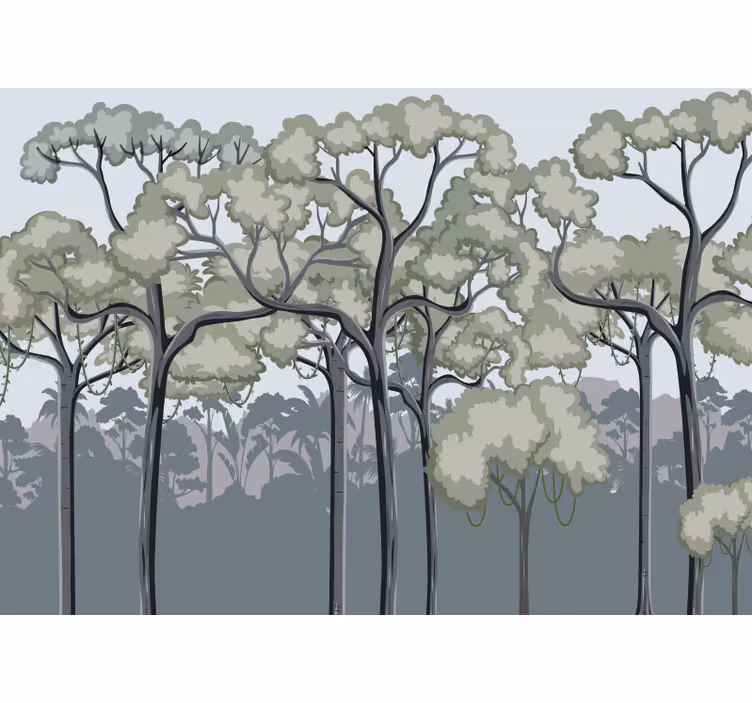 Fototapet skog rolig trekrone - Tenstickers