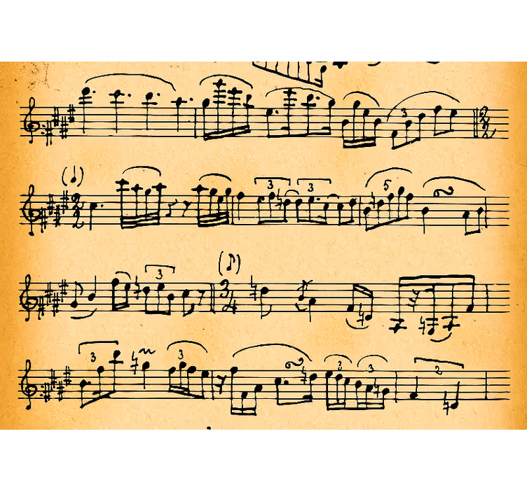 Fototapet musikk notemønster - Tenstickers
