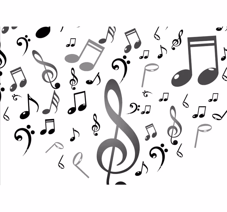 Musikk noter fototapet musikk - Tenstickers
