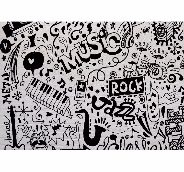 Fototapet musikk musikalske vibber kunst - Tenstickers